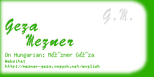 geza mezner business card